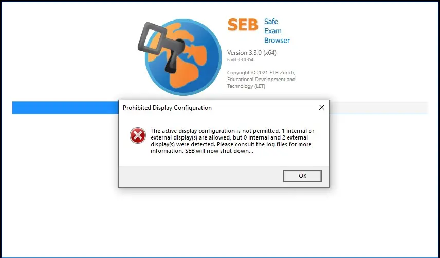 Prohibited Display Configuration SEB