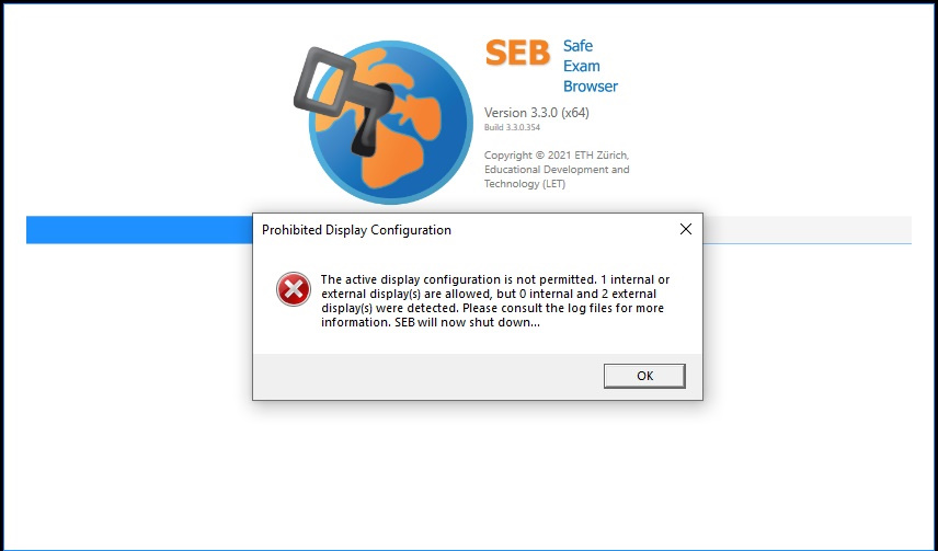 Prohibited Display Configuration SEB