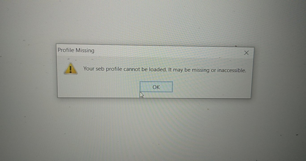 Your seb profile cannot be loaded  SEB