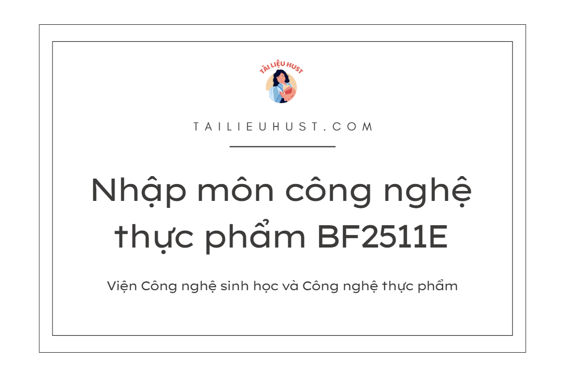 Nhập môn công nghệ thực phẩm BF2511E