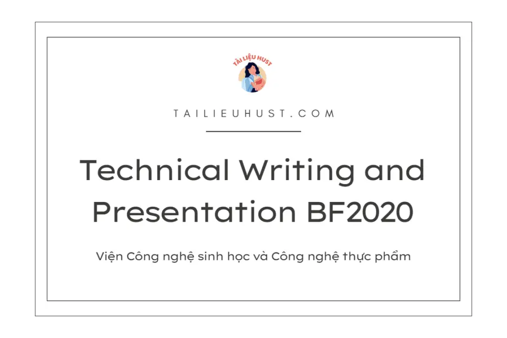 Technical Writing and Presentation BF2020