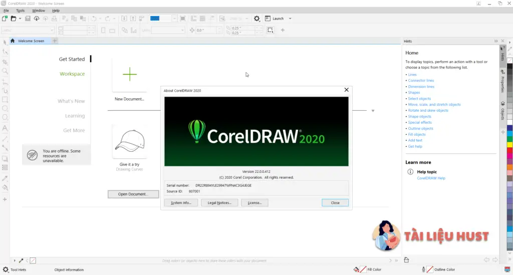 giao diện CorelDRAW Graphics Suite 2020 Full + Repack