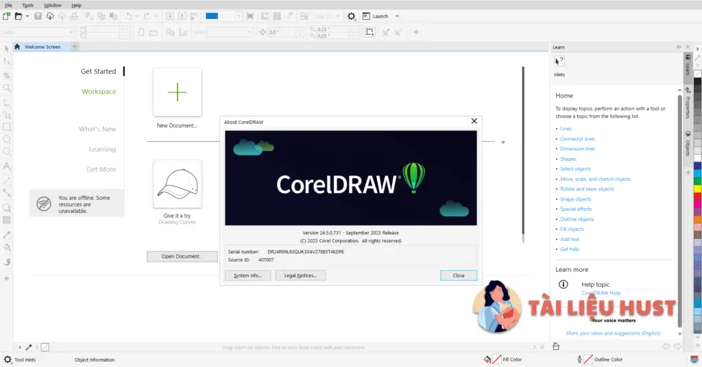 giao diện CorelDRAW Graphics Suite 2022 