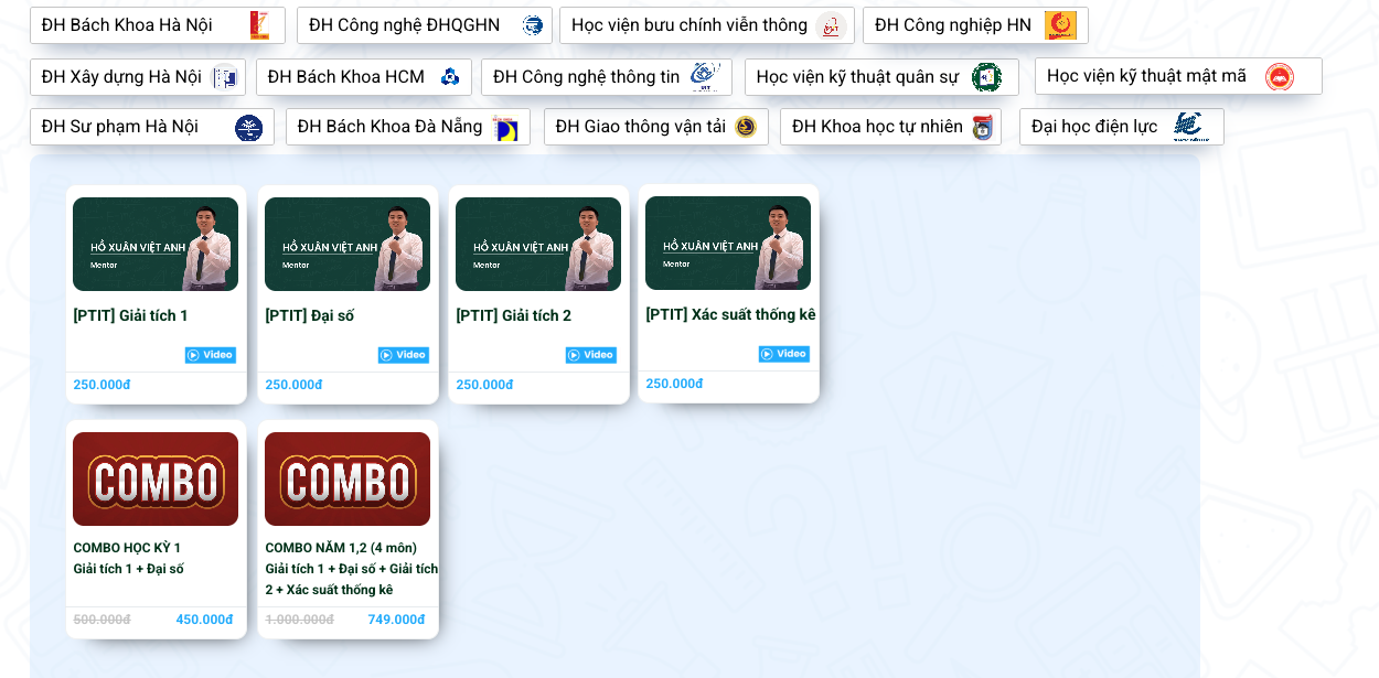 Khóa học đại cương PTIT (Học viện công nghệ bưu chính viễn thông)